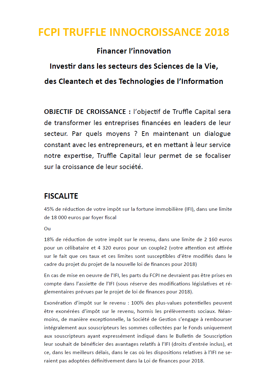 Presentation fcpi truffle innocroissance 2018