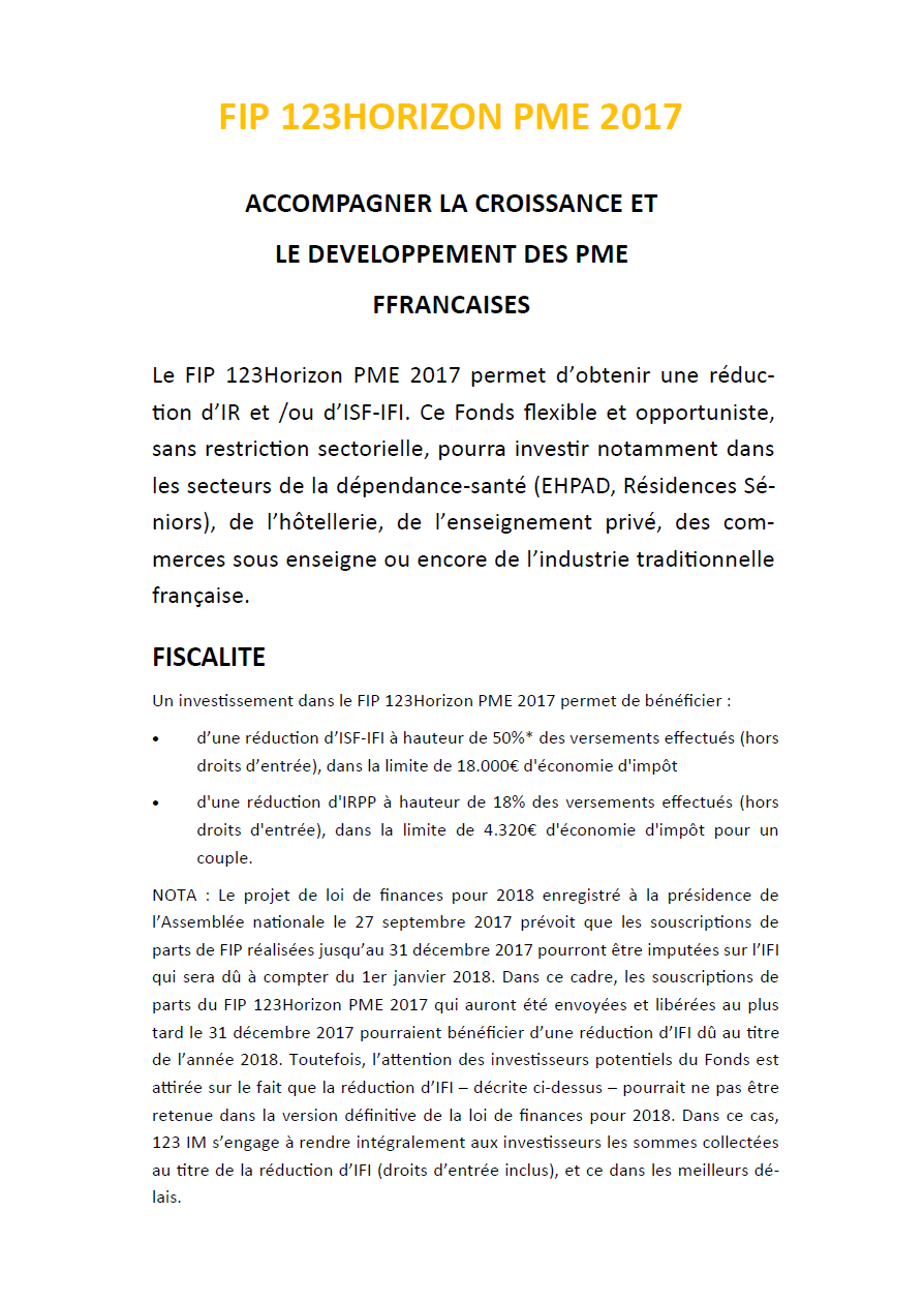 Presentation fip 123 venture 2017